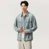 Camisa Vaquera Vintage Lavada Retro Americana con Cuello y Manga Larga para Hombre 2026 Primavera Nuevo Estilo Chaqueta Cardigan Tendencia Al Por Mayor