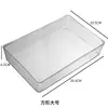 Caja de almacenamiento transparente con recorte, caja de almacenamiento de cajón de escritorio, organizador de papelería, caja de almacenamiento cuadrada para cosméticos, caja con compartimentos