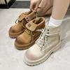 Botas Martin para Mujer 2024 Otoño e Invierno Nuevo Marrón Retro Botines Vaqueros Occidentales Suela Gruesa Dos Formas de Usar Botines Cortos de Verano