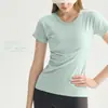 Top de Yoga Yoyo para Mujer Ajustado Transpirable de Manga Corta Deportivo Fitness Secado Rápido Ropa de Entrenamiento Pilates