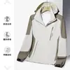 Mono con logo estampado chaqueta de pareja para exteriores de una sola capa primavera y otoño impermeable ropa de pesca chaqueta cortavientos de caparazón blando