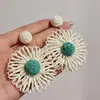 Pendientes Tejidos de Girasol Dulces y Frescos para Mujer Pendientes Estilo Vacaciones Dopamina Pendientes de Moda para Mujer