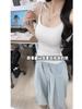 Camisola Integrada con Almohadillas para el Busto para Mujer en Verano, Ajuste Delgado y Versátil Bm Corto Sexy Súper Bonito Top Básico para Espalda Hermosa