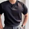 Camiseta de manga curta respirável e de cor sólida com estampa de gelo, verão, masculina, nova, 2024, manga raglan, top refrescante para homens