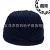 Shuanglu Suprimento Transfronteiriço Moda Europeia e Americana Chapéu Indiano Liso Hip-Hop Poliéster Micro-Elástico Melancia Plissado Feminino Baotou
