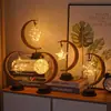 Luz de estrelas e lua LED Amazon transfronteiriça bola de rattan de maçã luminária de mesa criativa corda de cânhamo ferro USB luz noturna decorativa