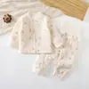 Invierno 2026 Nuevas Llegadas Unisex Bebé Conjunto Sin Costuras de Cintura Alta 40g Algodón Delgado Conjunto de Ropa Exterior de Doble Apertura