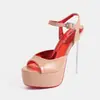 Moda europea y americana sexy discoteca pasarela versátil adelgazante verano plataforma ultra-delgado tacón alto 14cm sandalias de punta abierta para mujer