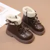 Botas Martin con Lazo para Niñas 2026 Nuevo Estilo Primavera y Otoño Moda Infantil Botas Cálidas de Algodón con Suela Suave para Niños Mayores Botas de Nieve