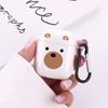 Funda protectora para Airpods 1/2 generación de oso para auriculares Apple Pro3 generación, carcasa transparente flexible con pegamento, linda carcasa de TPU.