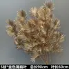 Flores de Casamento de Ouro Flor de Seda Pingente do Ano do Dragão Folha de Ginkgo Fruto de Azevinho Sala de Estar Balde Flor Arte