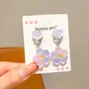 Aretes de Clip Lindos de Princesa Elsa para Niños Sin Perforación Aretes de Dibujos Animados para Niña Pequeña Aretes Colgantes para Bebé Aretes Anti-Dolor
