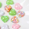 Resina feita à mão acessórios diy material acessórios lantejoulas transparentes grampo de cabelo de amor corda de cabelo adorno de cabeça acessórios de coração de pêssego patch