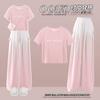 Top Alfabético Coringa da Moda Casual Elegante Vestir um Conjunto de Dopamina Estilo Preguiçoso Terno Conjunto de Duas Peças