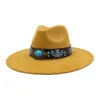 Aliexpress Amazon Otoño Top de Corazón de Gamuza Sombrero Fedora de Ala Ancha Sombrero Jazz de Ala Plana Sombrero de Caballero