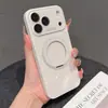 Soporte giratorio de cristal con sensación de hielo, funda magnética adecuada para iPhone 17 Pro Max, ventana de visualización grande, anticaída para Apple 16