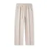 Pantalones casuales rectos de alta gama estilo "old money" relajado italiano para hombre, nuevos de alta gama para otoño e invierno, cintura elástica, pantalones largos de trabajo