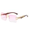 Gafas de sol polarizadas con montura de conexión de metal sin montura de moda para hombres y mujeres, venta al por mayor transfronteriza.