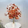 Bonsai Artificial de Eucalipto, Planta Artificial Verde em Vaso Árvore da Fortuna, Decoração de Interior para Paisagismo de Outono, Pinheiro Redondo