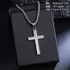 Collar Cruz de Acero de Titanio Largo Europeo y Americano No se Desvanece Cadena de Suéter de Hip-Hop de Moda para Hombre Pequeño Diseño Cadena de Sudadera para Mujer
