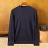 Suéter Delgado de Lana Peinada para Hombre Cuello Redondo Tejido Encriptado Conjunto de Suéteres de Lana Pura Simple Clásico Versátil Mangas Largas para Hombre