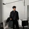 Camisa Masculina Estilo Britânico, Manga Longa, Cinza de Alta Qualidade, Estilo Maduro, Adequada para Usar sob um Terno, Camisa Oversized Tendência