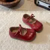 Sapatos de Couro para Meninas, Novos Modelos de Primavera e Outono, Sapatos de Princesa Prateados, Sapatilhas de Ballet Infantis, Sapatilhas Macias para Menininhas, Mocassins de Bebê