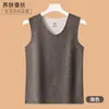 Chaleco térmico para hombre, forro polar, cachemira gruesa, terciopelo de seda, ropa interior térmica, chaleco calefactor sin mangas, camiseta interior, otoño e invierno