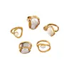Moda Transfronteriza Europea y Americana Anillo Simple de Aleación con Perla Irregular Conjunto de Anillos Geométricos Apilables Retro