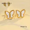 NIMAI Celebridad de Internet Explosiva Lujo Ligero Funda Collar de Mariposa Traje de Joyería Cadena para Clavícula de Mujer Pendientes Anillo que No Se Desvanecen