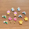 Goma Suave de PVC Accesorios de Flores Pequeñas Flor Fresca Pequeña de Cinco Pétalos Arcoíris Colgante Pequeño Accesorios para Joyería DIY Flor de Zapato de Gama Alta