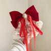 Ano Novo bebê hairpin bow meninas cocar Coreia do Sul princesa red velvet bow hairpin cabelo temperamento de alta qualidade
