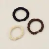 Anillo para el Cabello de Tela de Hielo de Café Coreano Moda Elegante Anillo de Moño Gordo Cuerda para el Cabello Anillo de Moño Pequeño Banda Elástica Plisado Accesorios Simples para el Cabello