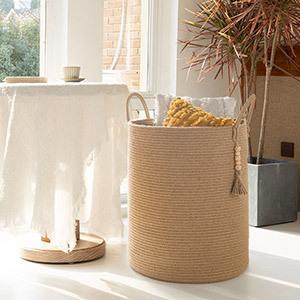 Goodpick White Nursery Basket with Handles