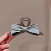 Nuevo Estilo Coreano Lazo de Mezclilla Azul Transparente Gris Pasador Pinza de Tiburón Accesorios para el Cabello para Mujeres en la Parte Posterior de la Cabeza