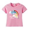 Camiseta de manga corta para niña, nueva camiseta holgada de estilo coreano de verano 2023 para niñas, top de estilo occidental de verano.