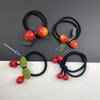 Laço Vermelho Cereja para Cabelo, Alta Elasticidade, Corda de Cabelo Durável, Elástico para Rabo de Cavalo, Acessório de Cabelo