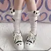 Meias Empilhadas de Panda de Desenho Animado Outono e Inverno Meias Lolita Japonesas Meias Femininas Respiráveis Absorventes de Suor Meias de Cano Médio Meias JK Femininas Fofas