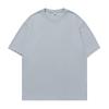 Camiseta de Manga Corta con Cuello Redondo de Algodón Puro de 200 g para Hombre, Holgada, de Color Puro, Básica de Estilo Japonés, para Pareja, para Llevar Debajo, Camiseta Marca Trbottomy Q