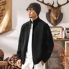 Suéter cárdigan de punto grueso de 7 hilos estilo retro americano para hombre, adecuado para primavera y otoño, con doble cremallera y cuello semi-alto, una prenda exterior de punto para hombre, perfecta para otoño e invierno