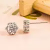Pendientes de Plata S999 Lanlanjia con Pequeño Diamante y Diamante Grande, Elegante Copo de Nieve de Circonita, Joyería de Oreja Moderna y Sencilla