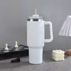 Taza de Coche Transfronteriza de 40 oz con Gran Capacidad, Popote, Asa, Taza para Hielo, Taza Portátil de Acero Inoxidable 304 con Aislamiento al Vacío