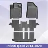 Adecuado para Infiniti Qx60 2014-2020 Material 3D para Todo Clima Alfombrillas de Piso TPE Alfombrilla de Cajuela