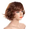 WW2-10 Fabricante de Pelucas Yiwu: Peluca de Mujer Nueva Estilo Europeo y Americano, Cabello Corto, Raya en Medio, Rizos Pequeños, Venta al por Mayor