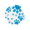 Juego de vajilla para fiesta de cumpleaños con huellas de perro rosas y azules, pancarta con temática de perro, platos de papel, vasos de papel, mantel, suministros para cumpleaños infantiles