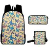2025 Nuevo Producto Transfronterizo Elemento Mariposa Impresión Digital 3D Mochila Bolsa Escolar Mochila Bolso Cruzado Estuche Lápices DIY