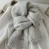 Novo Cachecol de Lã de Alpaca para Mulheres, Versão Coreana, Versátil, Quente, Atmosférico, Espessado para Outono e Inverno, Cachecol de Tricô Estilo Ins para Estudantes