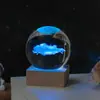 Lanterna de Bola de Cristal Gravada Estéreo 3D Transfronteiriça Ornamento de Vidro para Mesa de Estudo/Quarto como Presente de Aniversário para Namorado