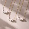 Design de Pingente Omega High Glow Corrente para Clavícula Nicho Colar de Pérolas Novo Acessórios de Colar em Aço Inoxidável