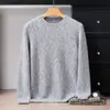 100% Cachemir Puro Hilo Floral Especial Camisa Base de Punto Casual de Negocios para Hombre, Suéter de Estilo Sencillo